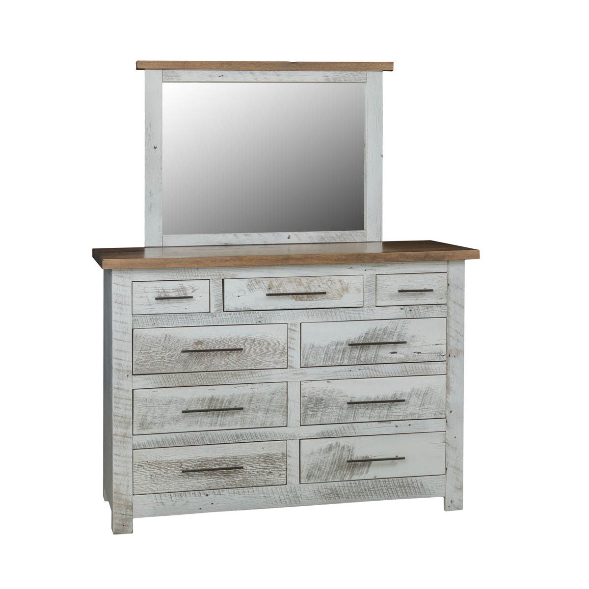Amish Tioga Rustic 9 Drawer High Dresser