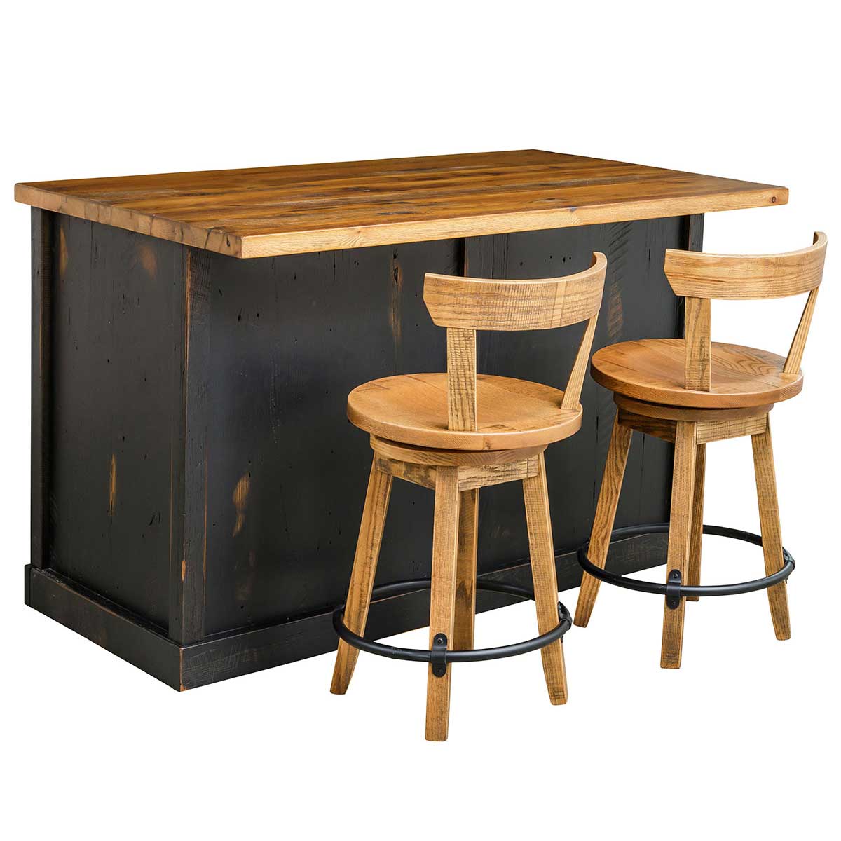 Juego de caballete de comedor de madera de granero recuperada Amish Silverton