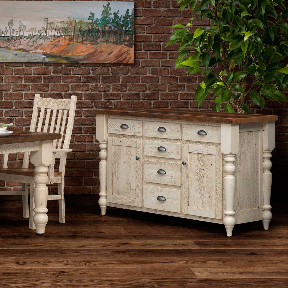 Amish Strasburg Rustic Barnwood Server