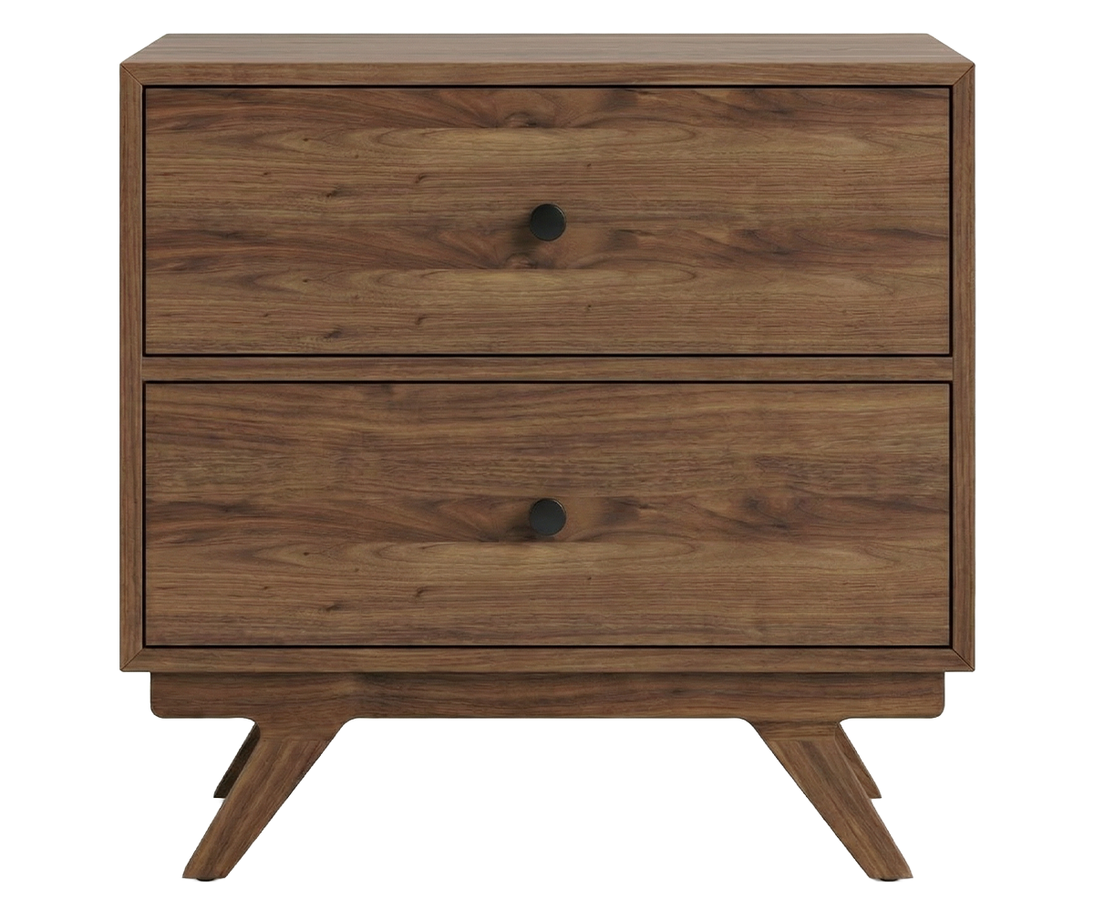 Amish New Hope Mid Century Modern 2-Drawer Nightstand