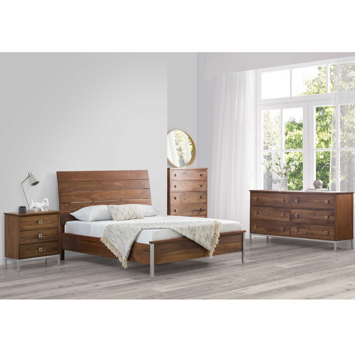 Amish Danish Mid-Century Modern Solid Wood 4pc Bedroom Set