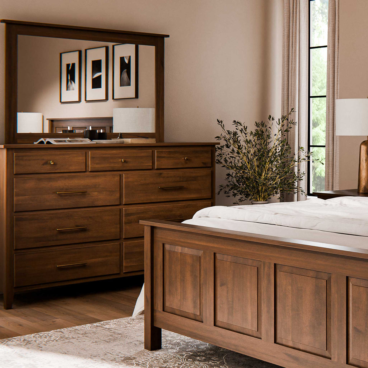 Amish Bel Air 9-Drawer High Mule Chest Dresser