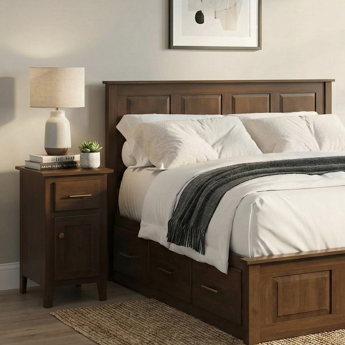 Amish Bel Air 1-Drawer 1-Door Solid Wood Nightstand