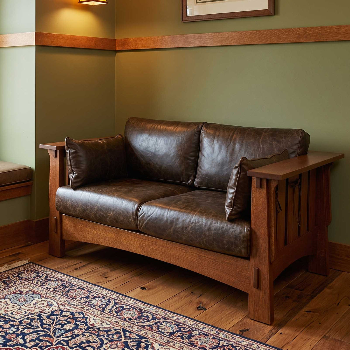 Amish Solid Wood Alamosa Morris Loveseat