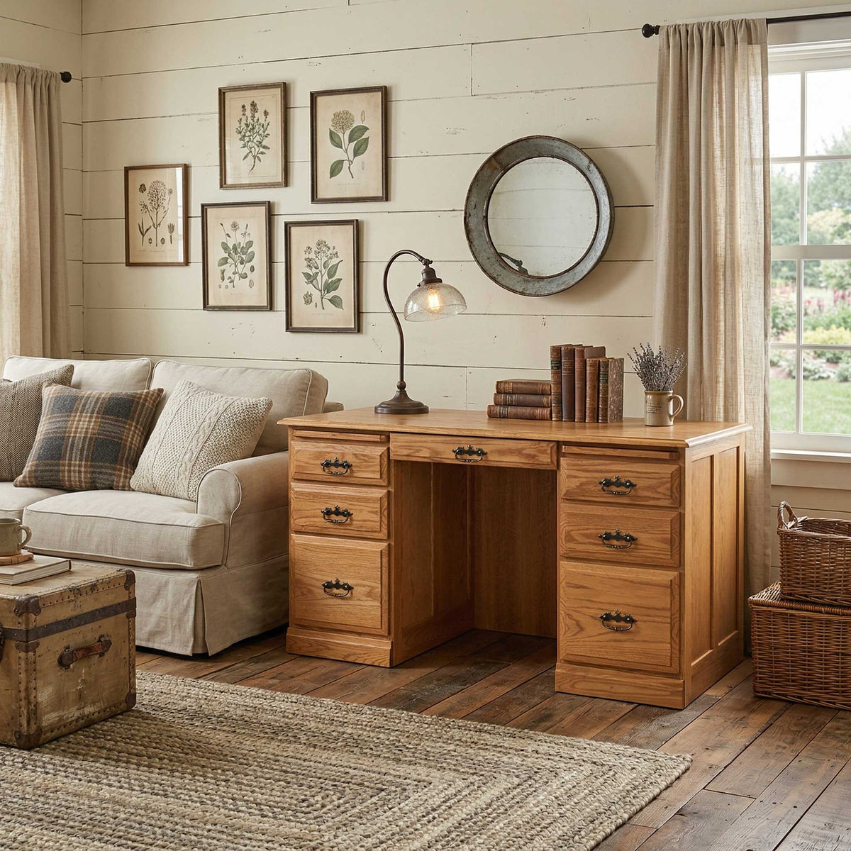 Amish Traditional 70" Wood Flat Top Writing Desk