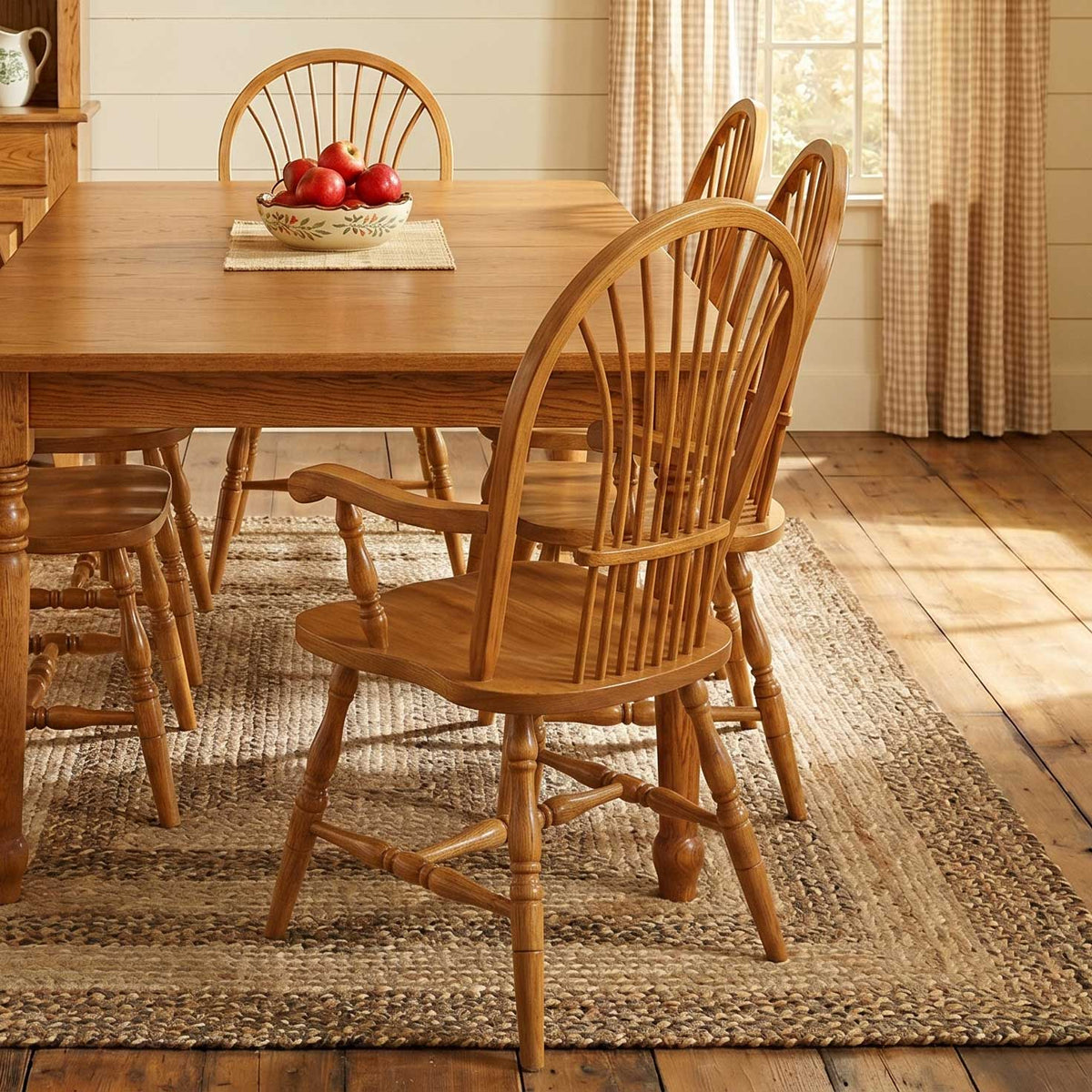 Amish Spindle Wheat Back Windsor Dining Chair