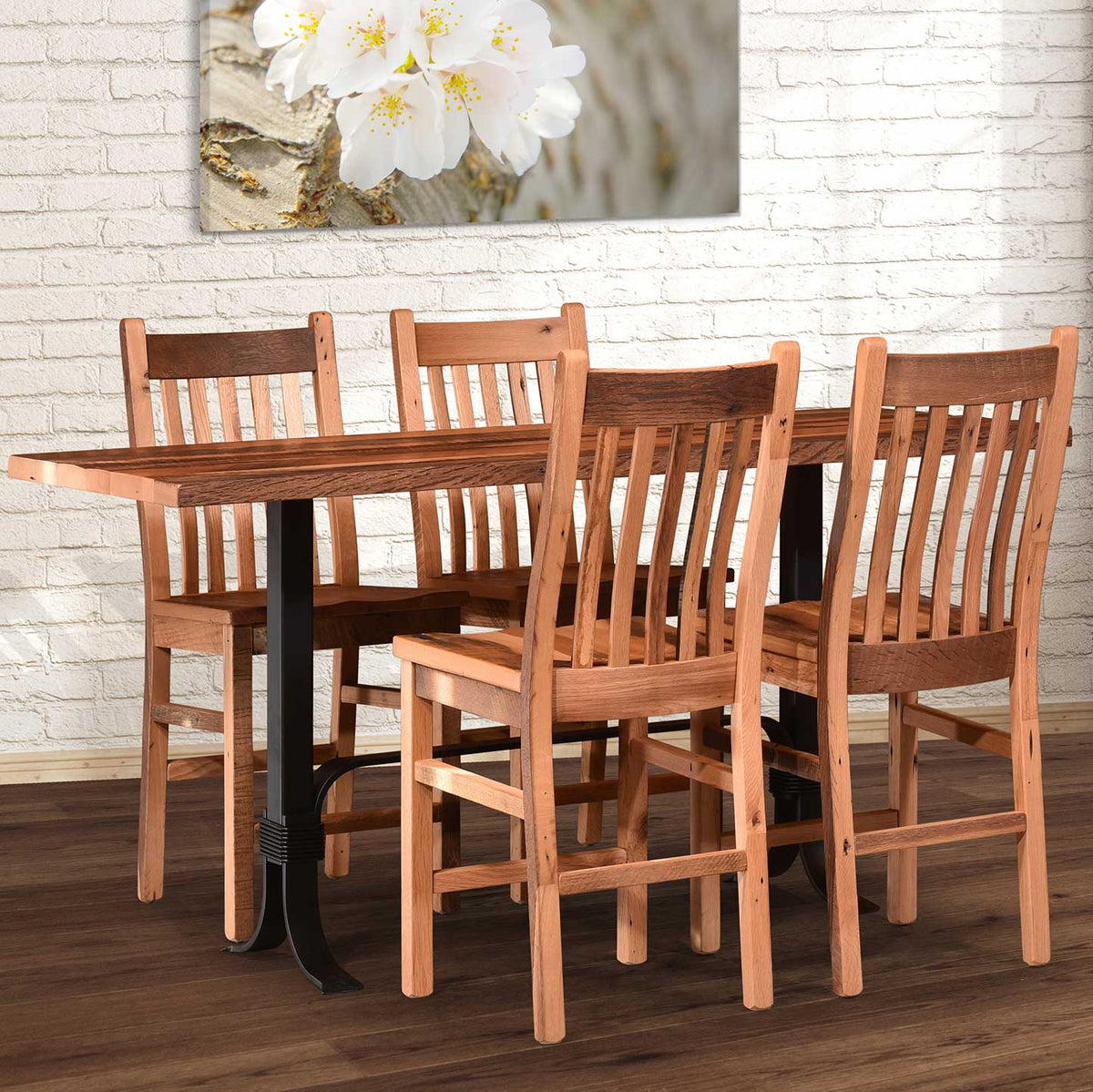 Amish Galena Rustic Barnwood Bar Table