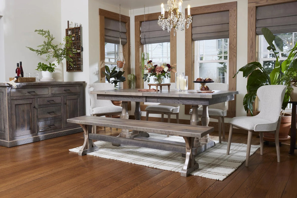 Amish Epping Rustic Barnwood 7pc Dining Set