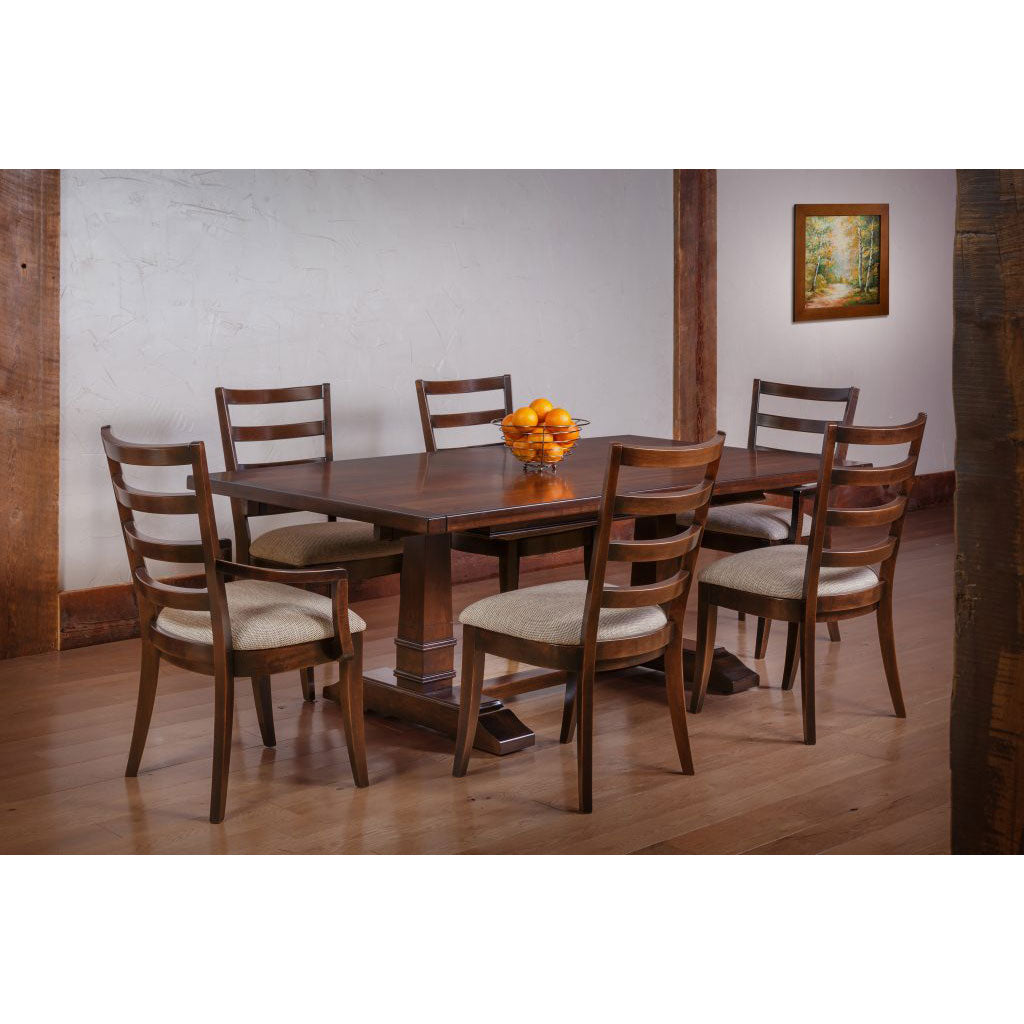 Amish Latitude Rectangular Expandable Trestle Pedestal Dining Table