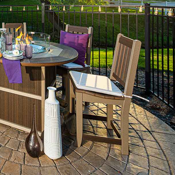 Amish Outdoor Square Sunbrella Dining Chair Cushion