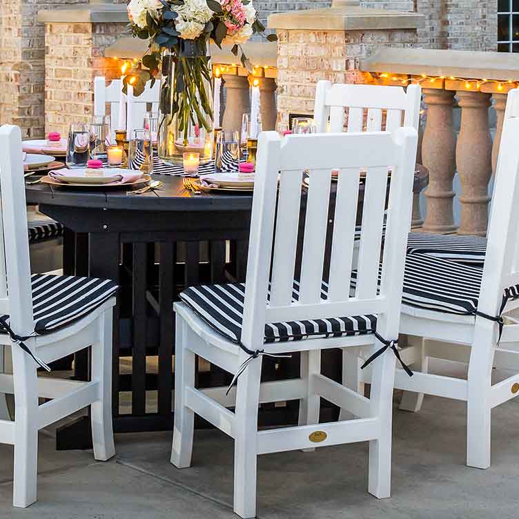 Amish Outdoor Square Sunbrella Dining Chair Cushion