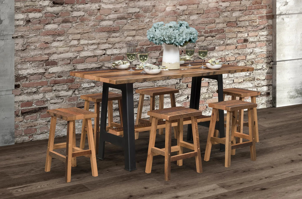 Amish Riverdale Rustic Barnwood 6pc Dining Set