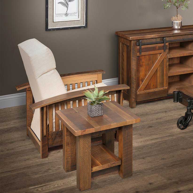 Amish Rhinebeck Rustic Barnwood 6pc Living Room Set