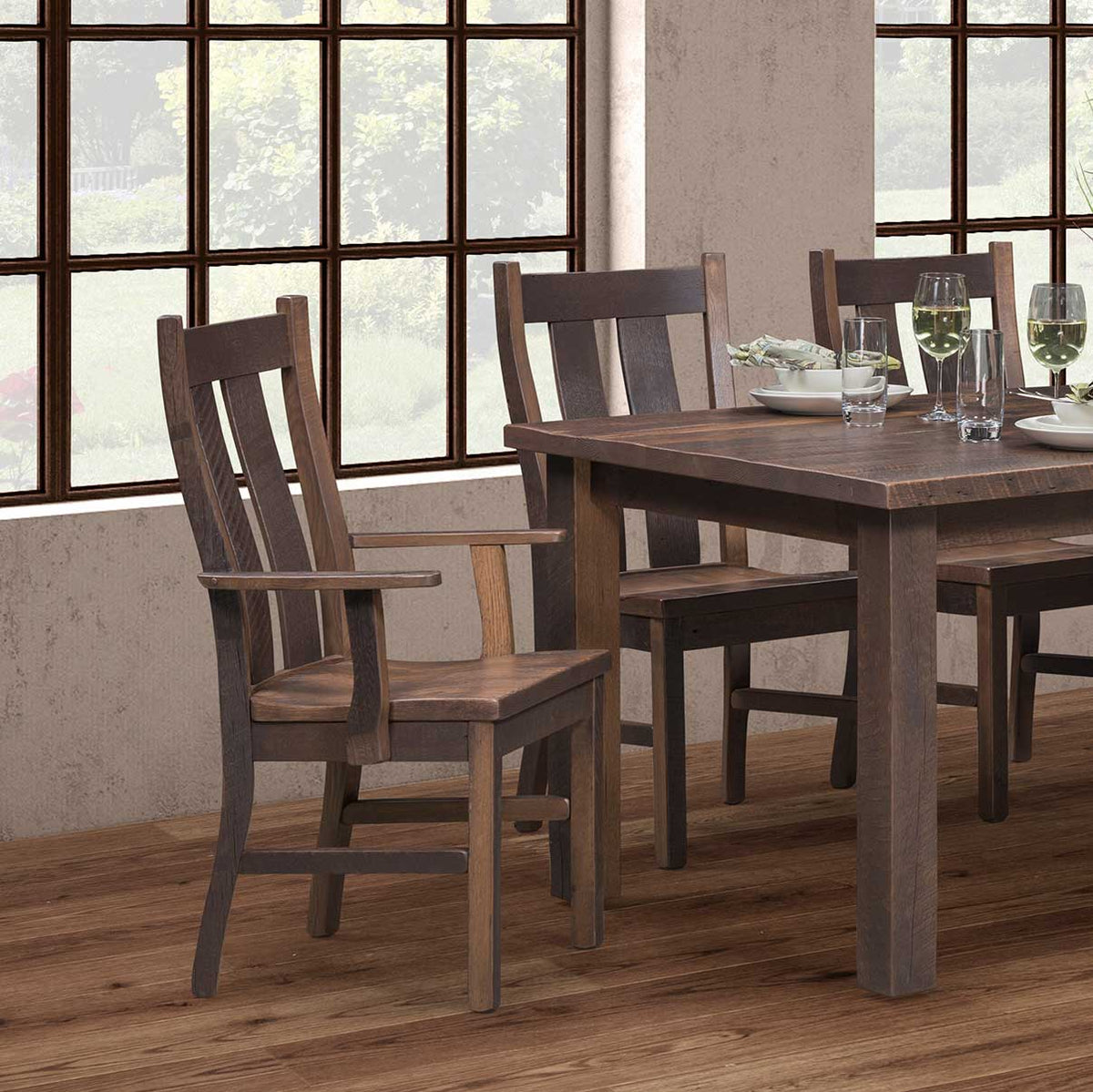 Amish Headington Rustic Barnwood Arm Chair