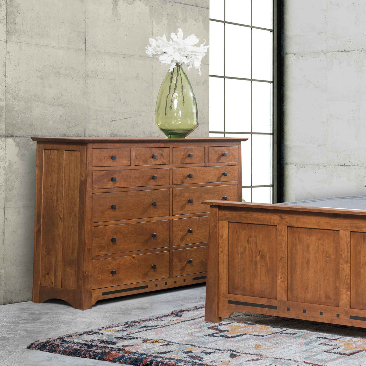 Amish Solid Wood Van Nuys 10-Drawer Dresser