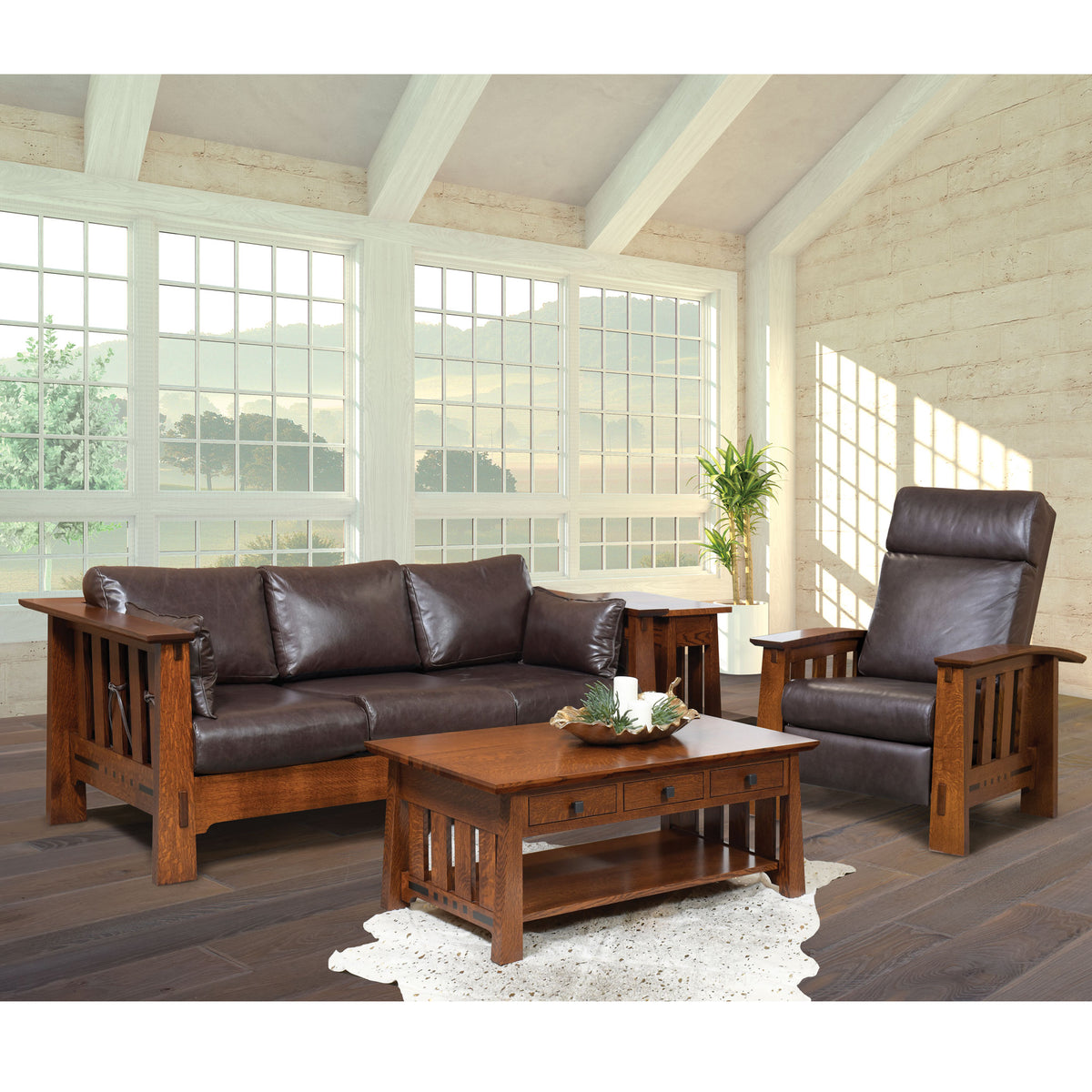 Amish Solid Wood Van Nuys Coffee Table