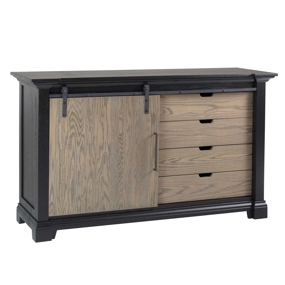Amish Chatham Sliding Barndoor Dining Sideboard with Wine Rack