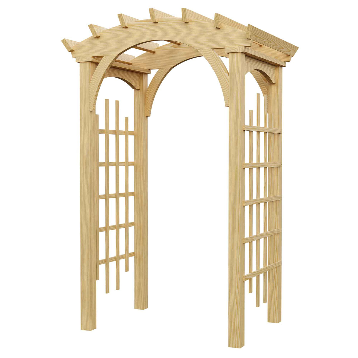 Amish Garden Small Roman Arch Wood Garden Arbor
