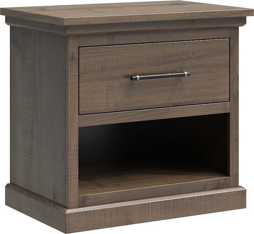 Amish Oia Rustic Barnwood 1 Drawer Nightstand