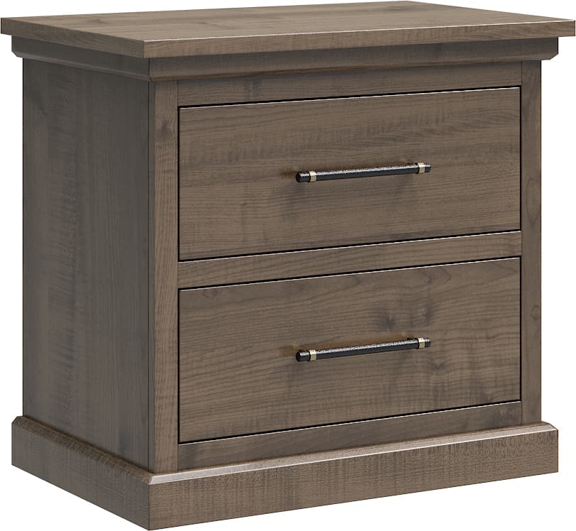 Amish Oia Rustic Barnwood 2 Drawer Nightstand