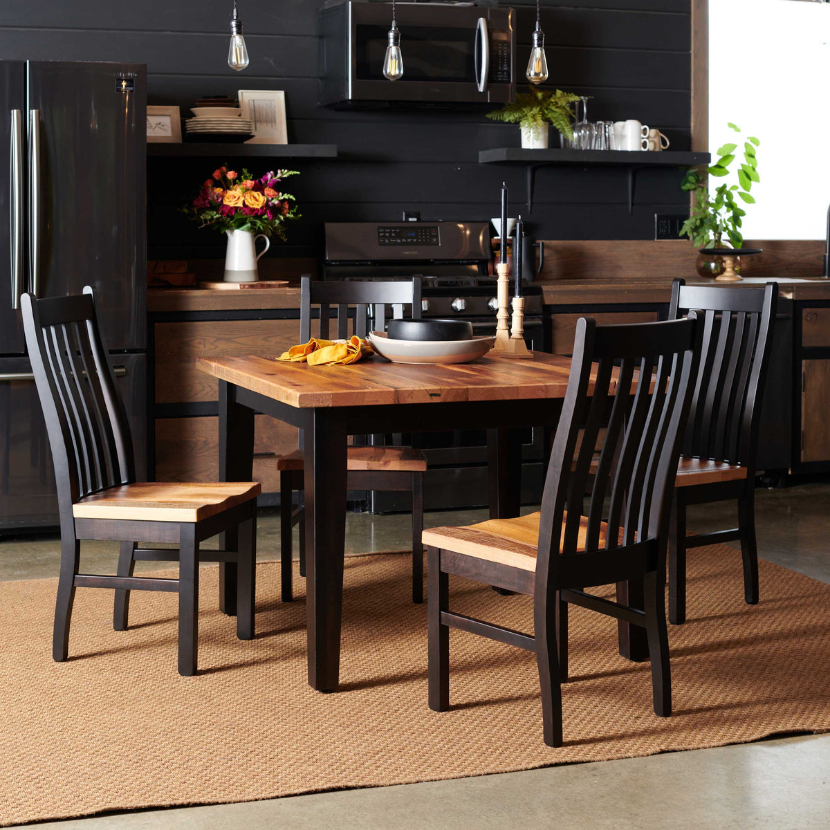 Amish Stroud Rustic Barnwood Solid Top Table