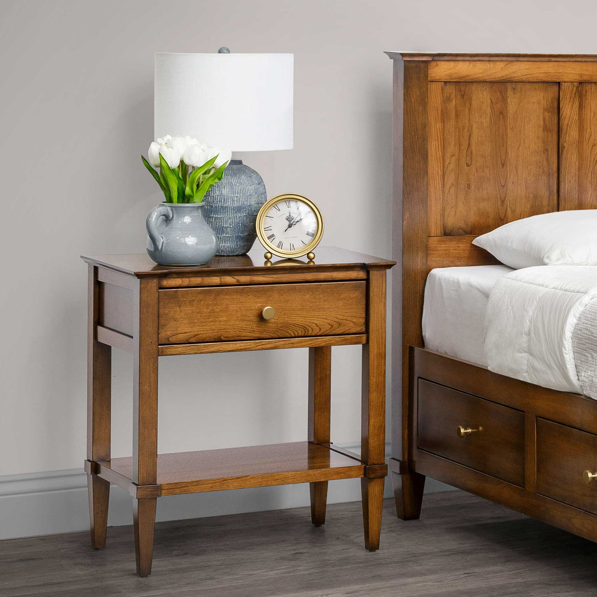Amish Geneva Solid Wood Open Night Stand