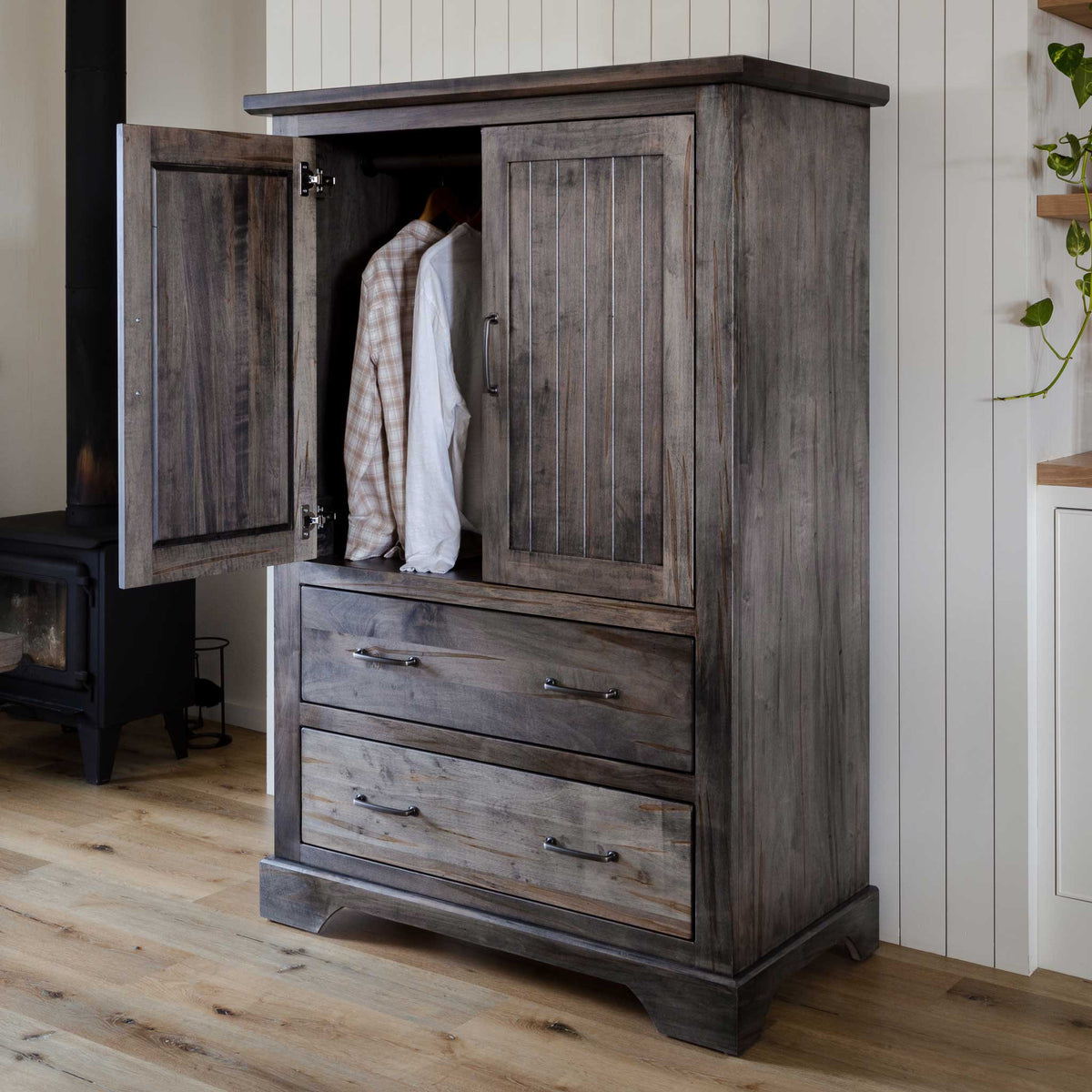 Amish Eastwood Rustic Barnwood Armoire (2 drawer/2 door)