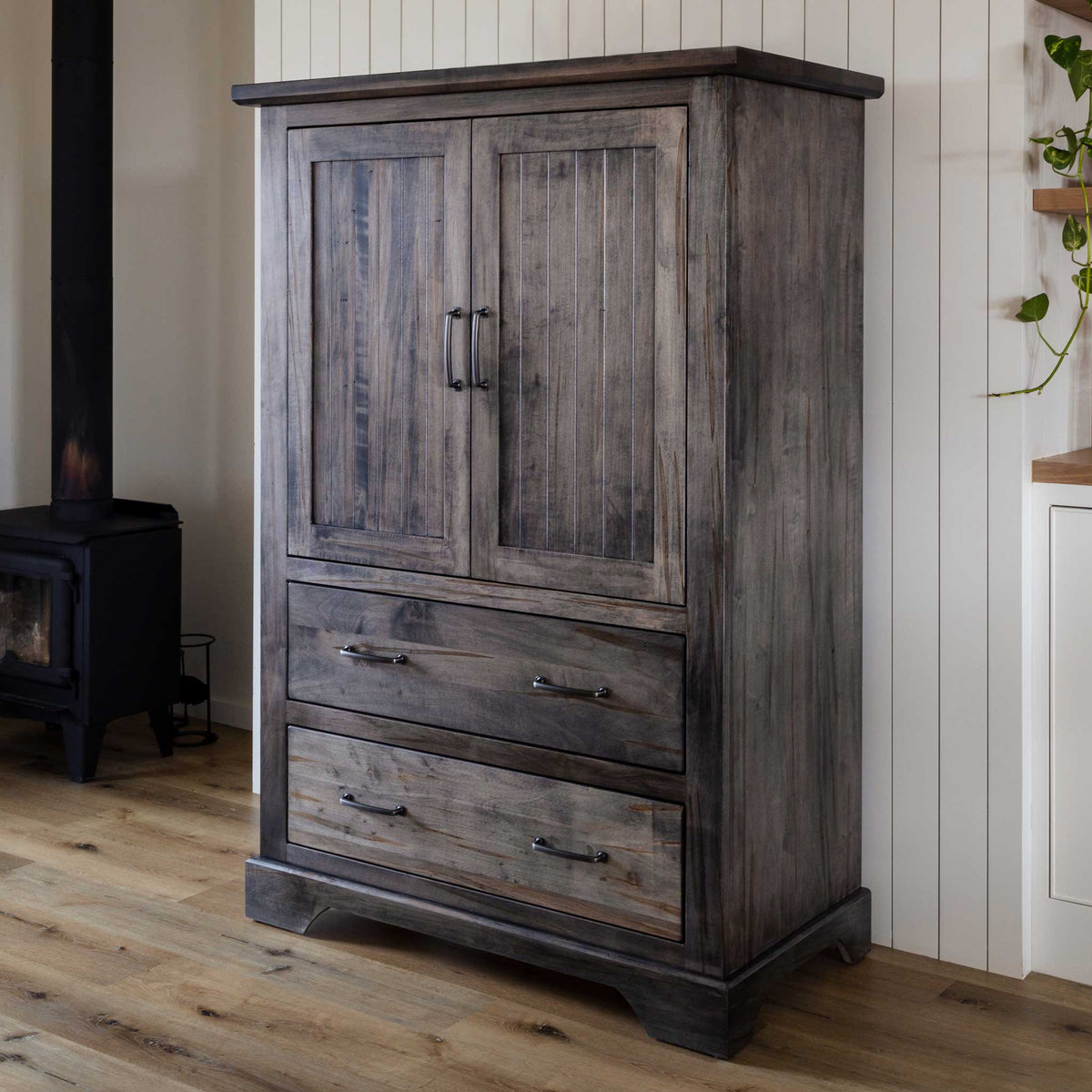 Amish Eastwood Rustic Barnwood Armoire (2 drawer/2 door)