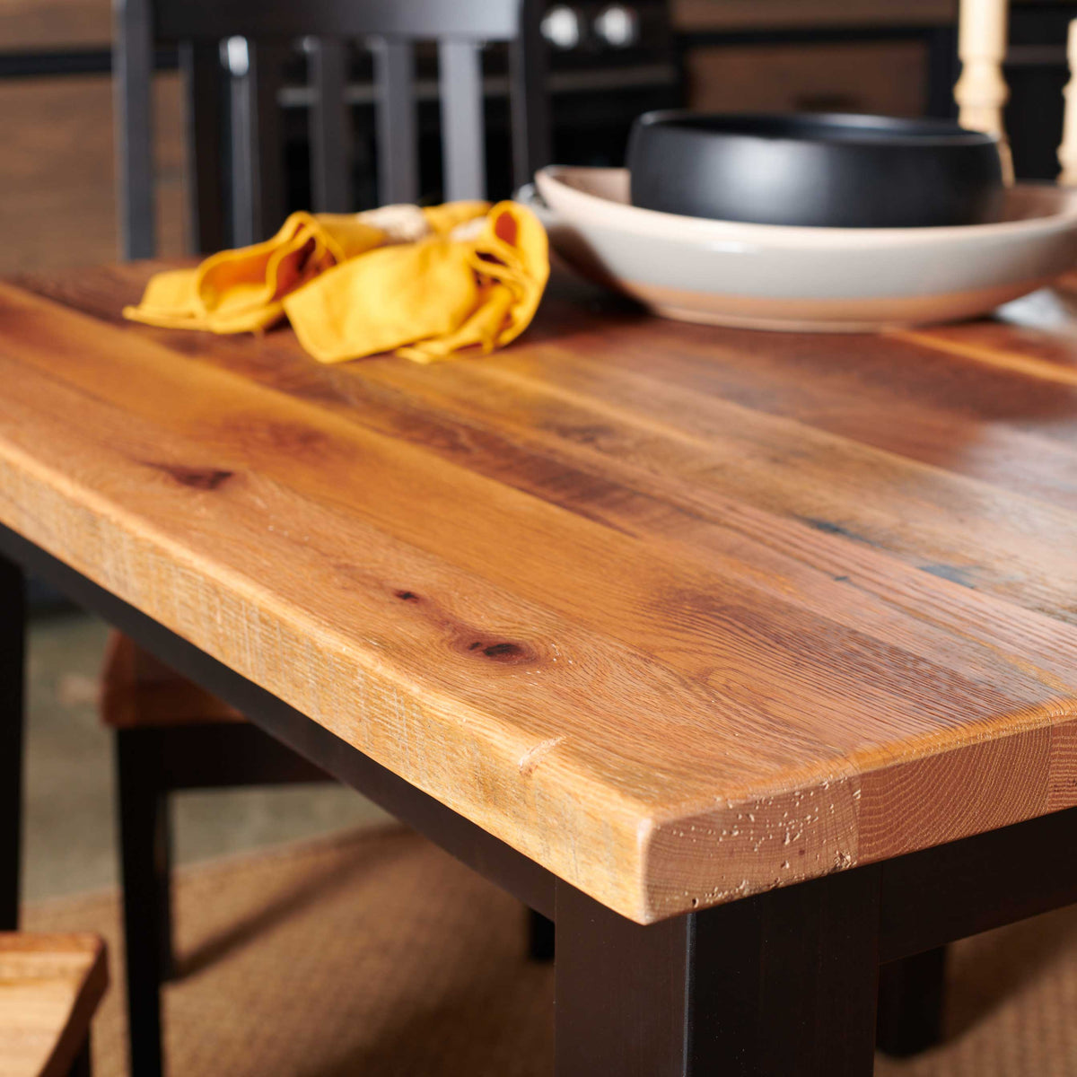 Amish Stroud Rustic Barnwood Solid Top Table