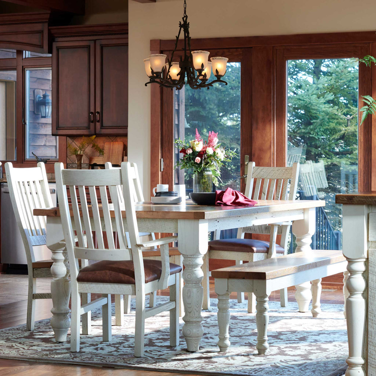 Amish Strasburg Solid Rustic Barnwood Leg Table