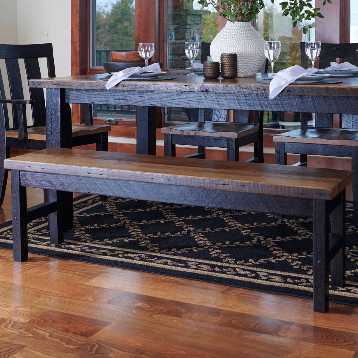 Amish Malone Rustic Barnwood Extend-a-bench