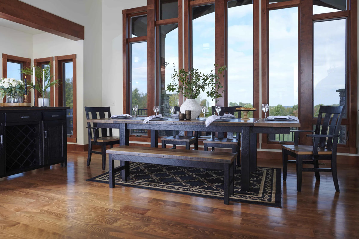 Amish Malone Rustic Barnwood 9pc Dining Set