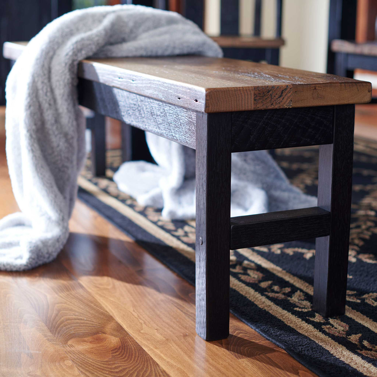 Amish Malone Rustic Barnwood Bench