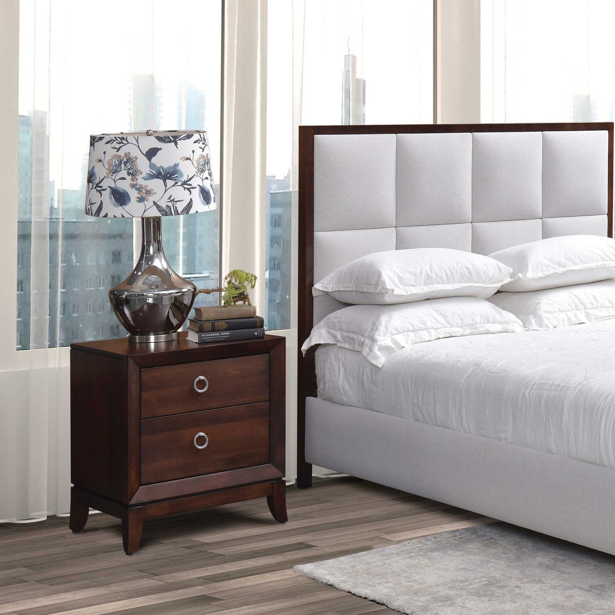 Mesita de noche Amish Park Avenue con 2 cajones