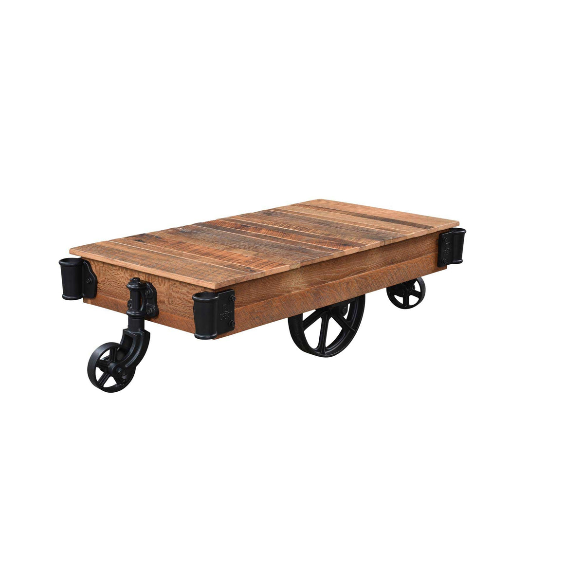Amish Urban Railroad Cart Rustic Barnwood Coffee Table