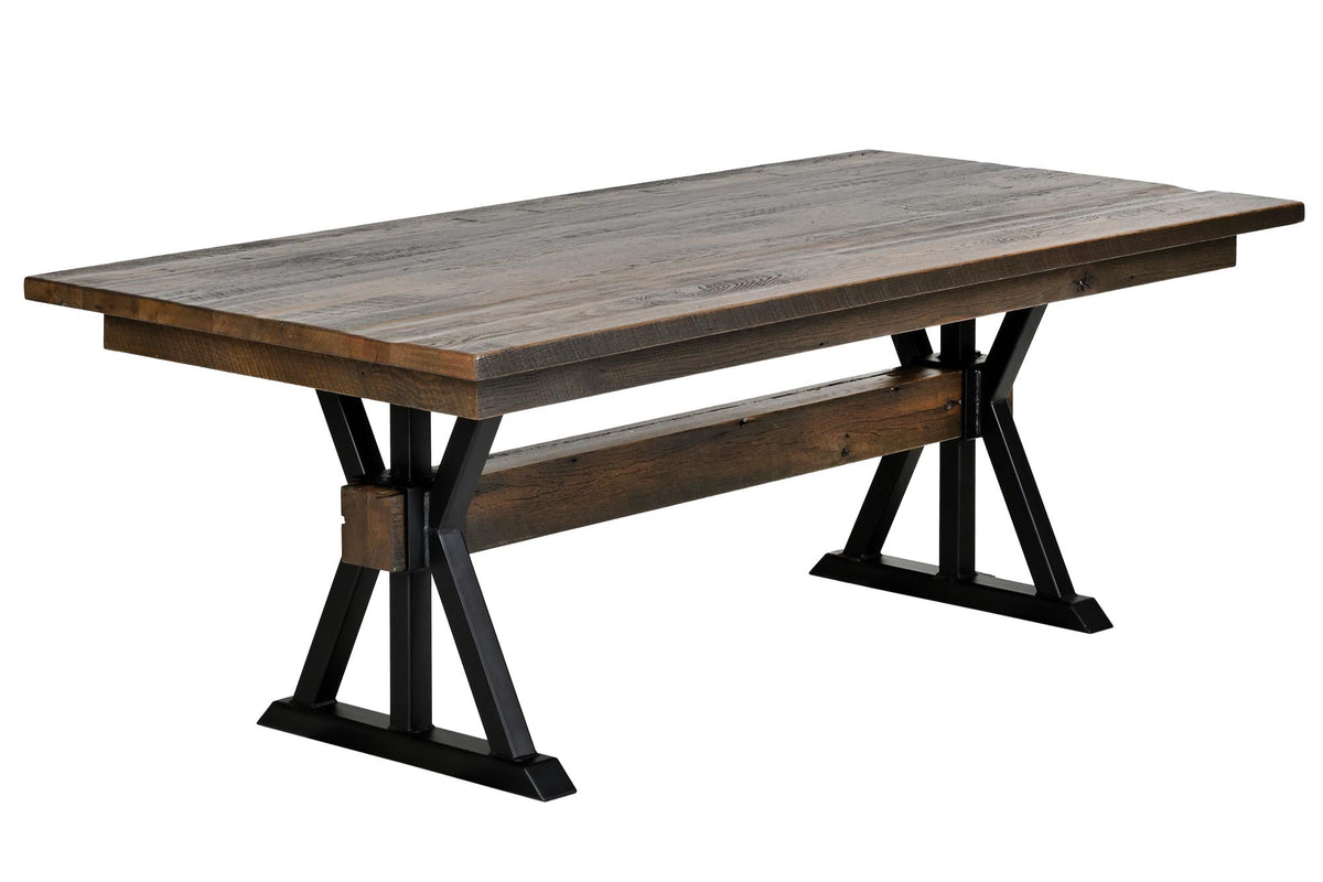 Amish Back Bay Rustic Barnwood Extendable Top Table