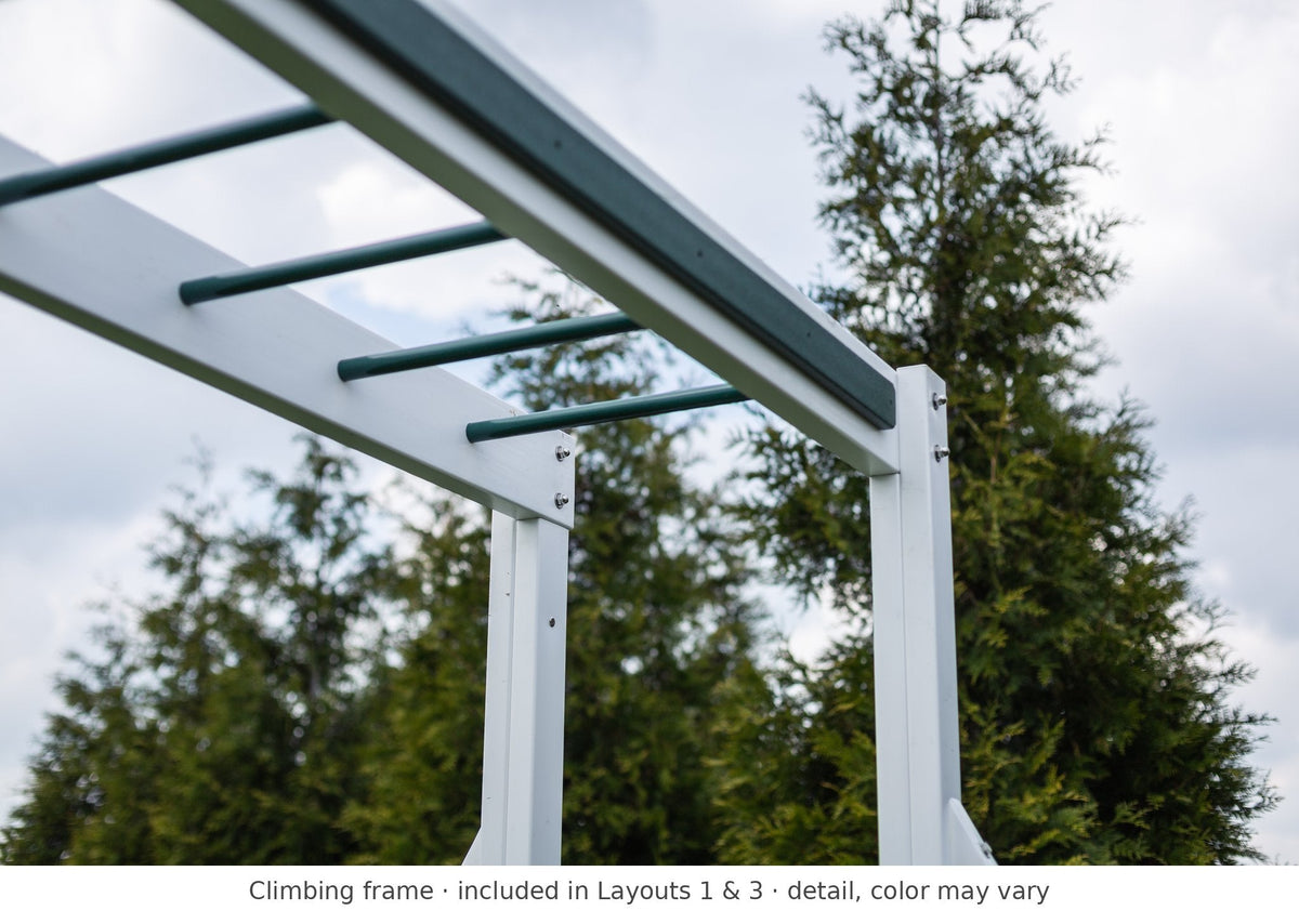 Climbing frame detail – included in Layouts 1 & 3 of the 4x8 Denali Vinyl Playset & Swing Set Kit