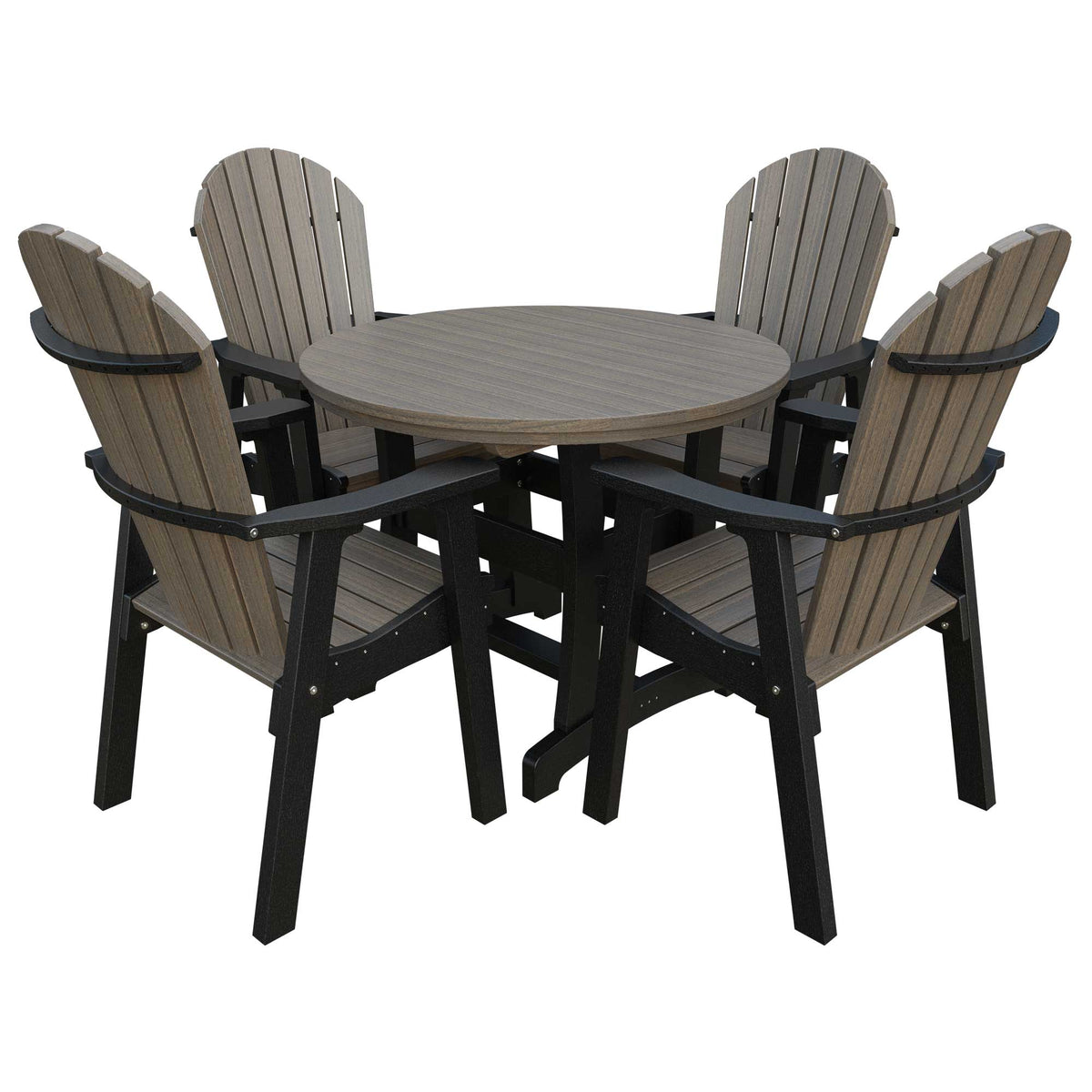 Amish Adirondack 42" Round Patio Dining Set - Quickship - snyders.furniture