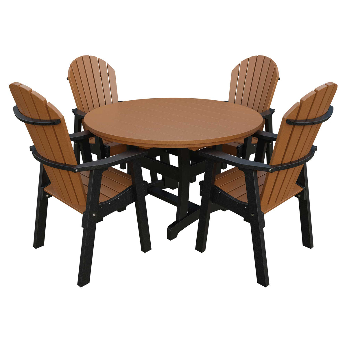 Amish Adirondack 5pc 54" Round Patio Dining Set - snyders.furniture