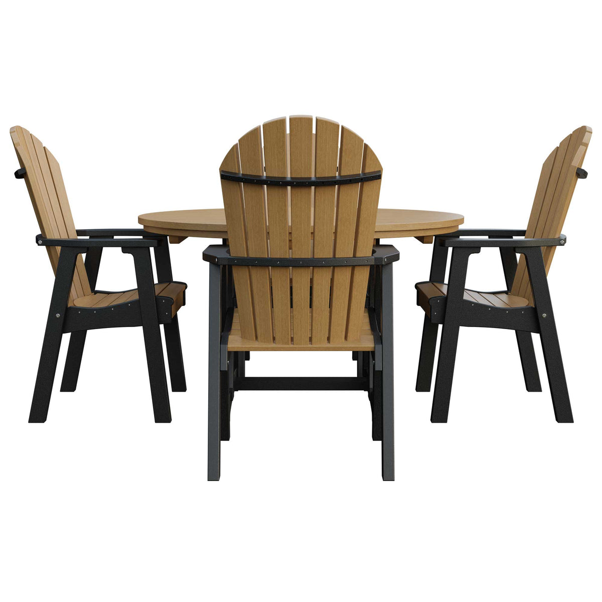 Amish Adirondack 5pc 54" Round Patio Dining Set - snyders.furniture