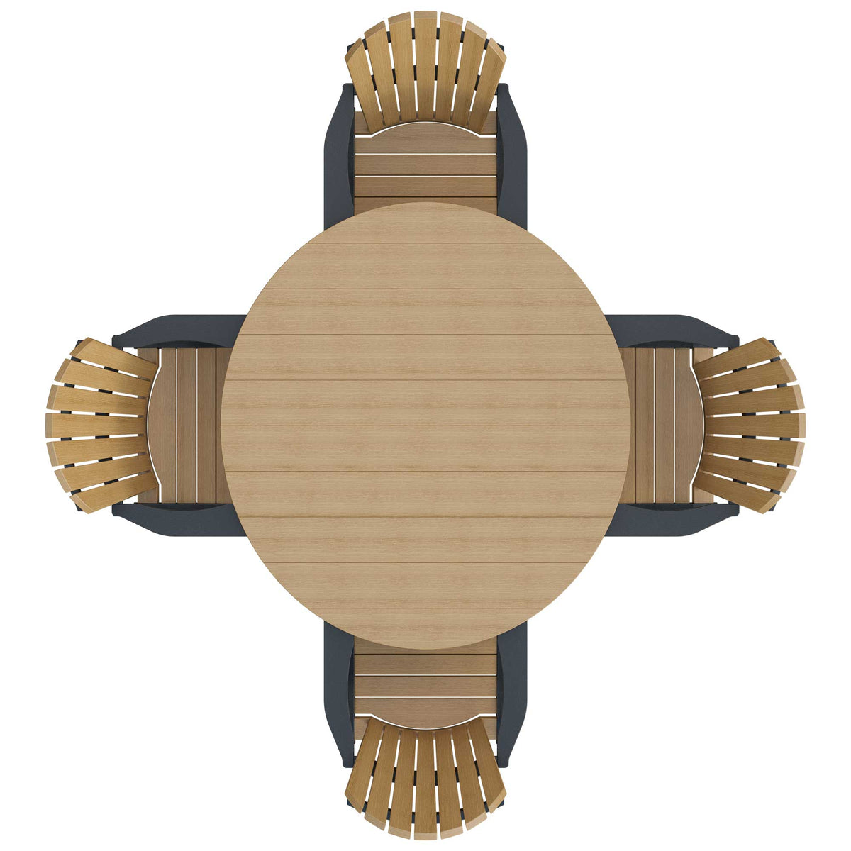 Amish Adirondack 5pc 54" Round Patio Dining Set - snyders.furniture