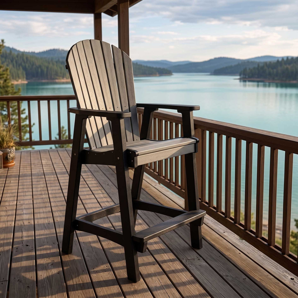 Silla alta Amish Adirondack para barra de patio - Quickship