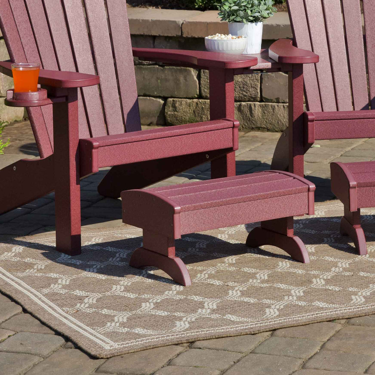 Amish Adirondack Patio Foot Stool - Quickship - snyders.furniture