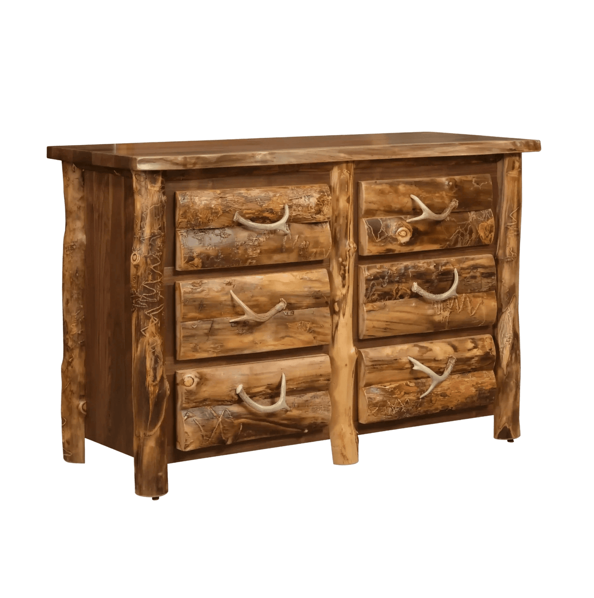 Amish Allegheny Aspen & Walnut 6 Drawer Dresser