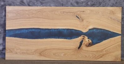 Amish Ash Epoxy Resin river table 36&quot; wide x 76&quot; long x 1 7/8&quot; thick Live Edge Slab - snyders.furniture