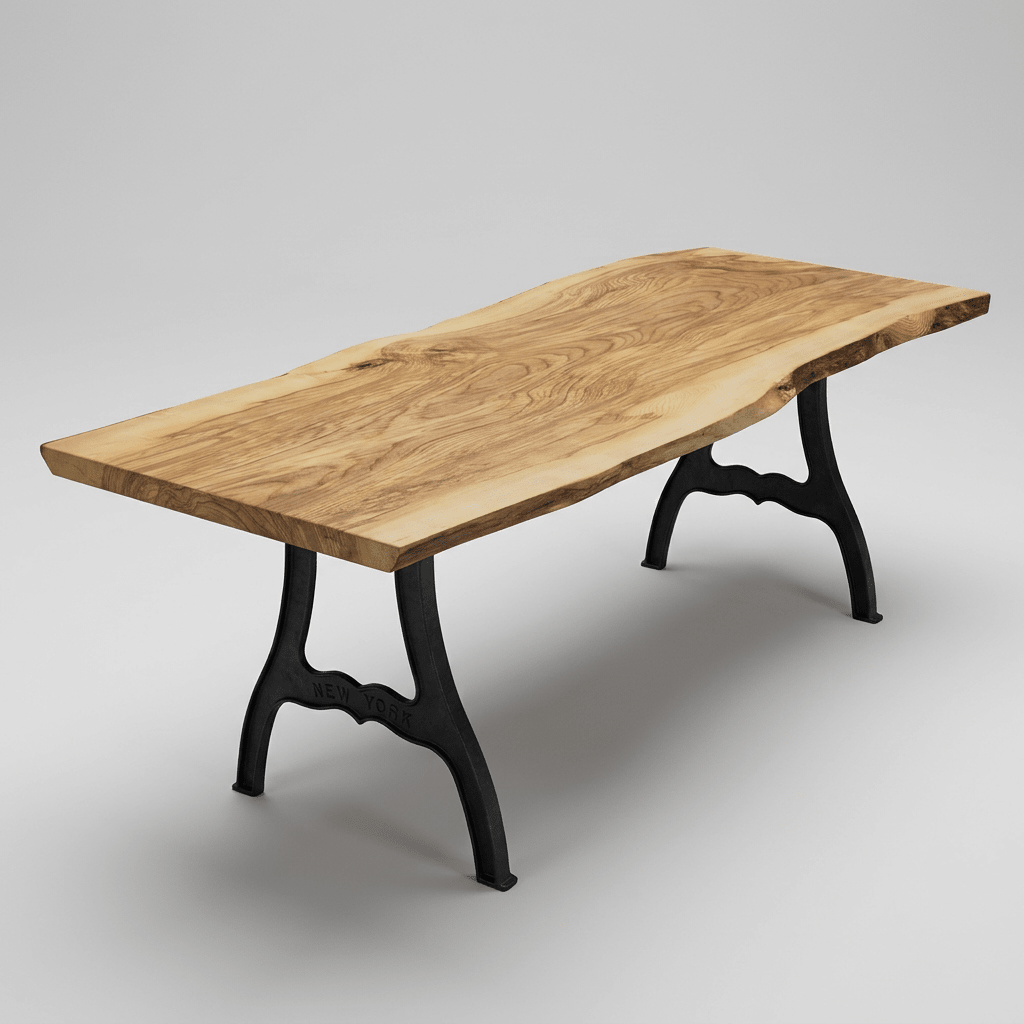 Single ash live edge dining table slab 112 inches long, extra wide