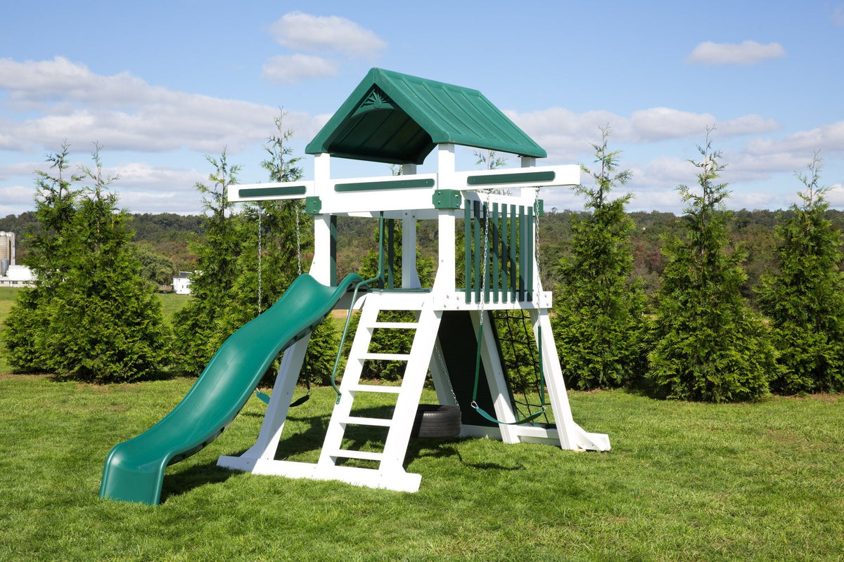 Avalanche Vinyl Playset & Swing Set Kit – real-world photo (configuration and colors may differ from the layouts offered)