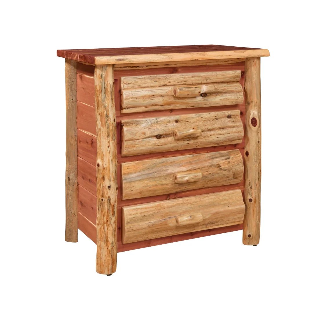 Amish Bighorn Aspen Log 4 Drawer Chest