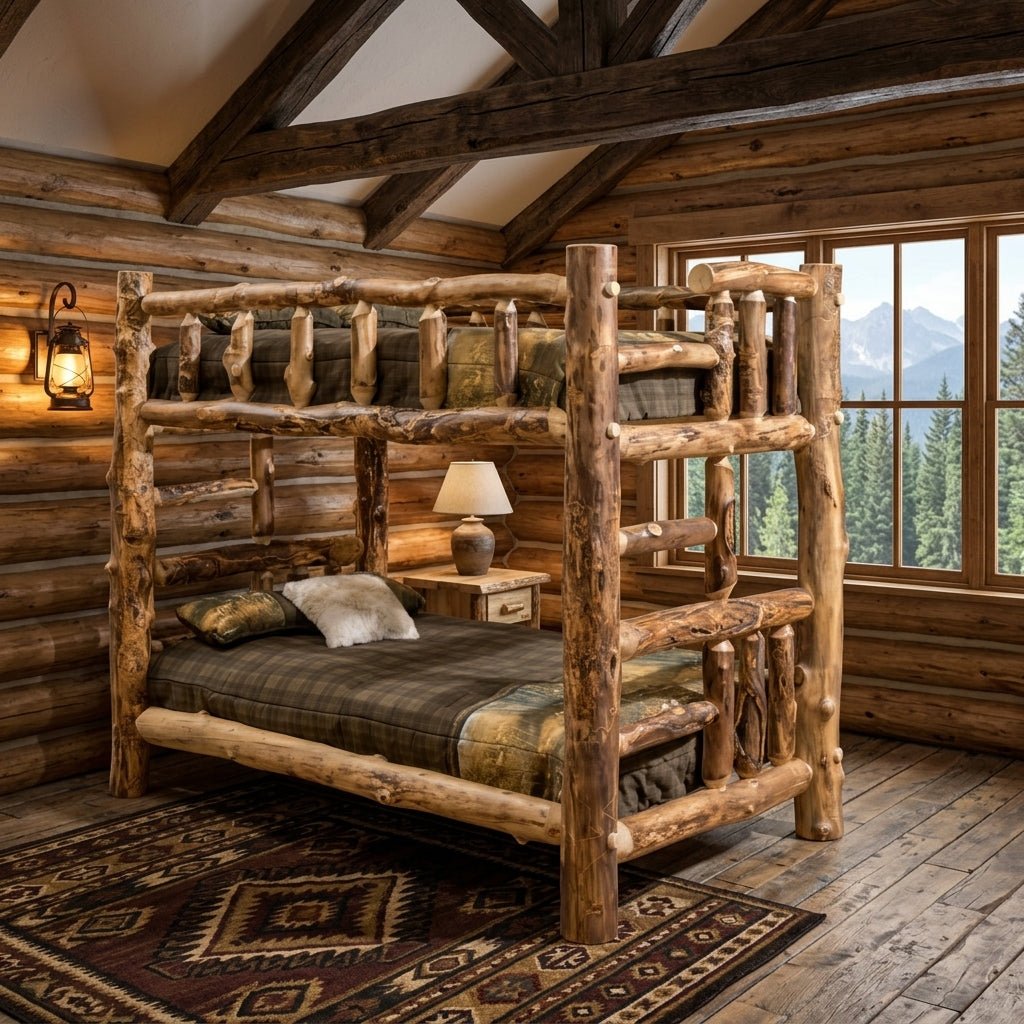 Amish Bighorn Aspen Log Bunk Bed