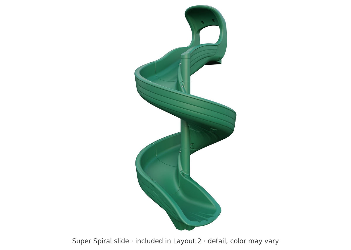 Super Spiral slide detail – included in Layout 2 of the Chapman Vinyl Playset & Swing Set Kit
